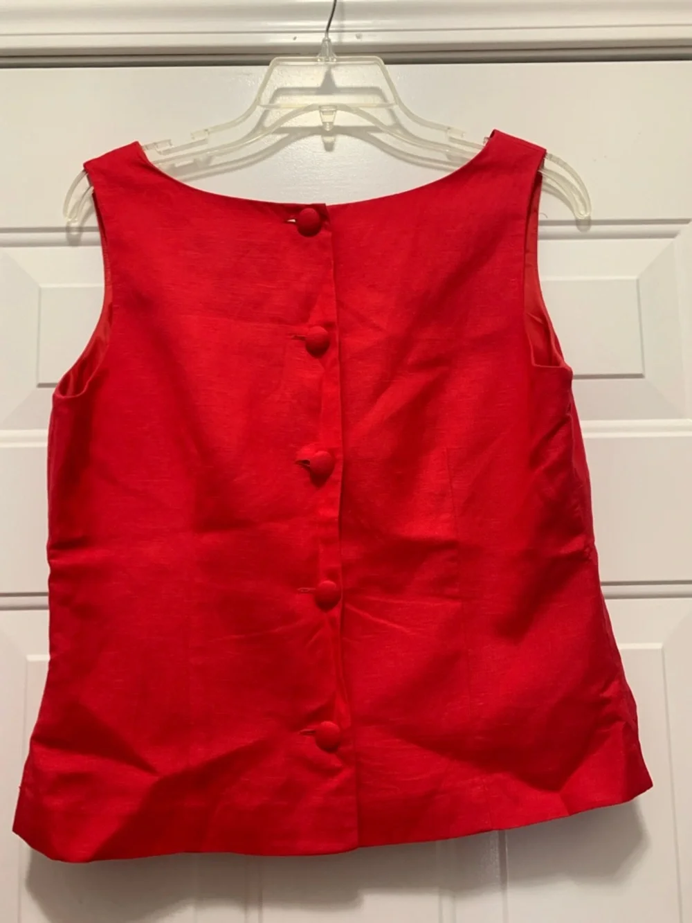 Jessica Howard Linen Blend 2 Piece Red Floral Embroidered Skirt Set Size 10